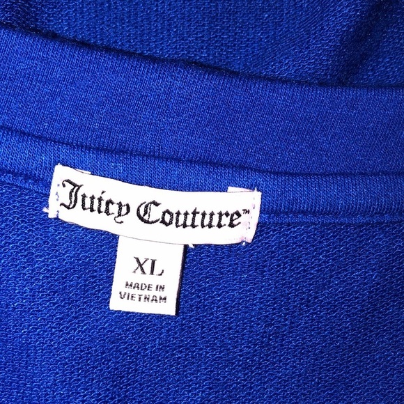 Juicy Couture size XLarge Royal blue cozy spellout sweatshirt - Picture 4 of 10